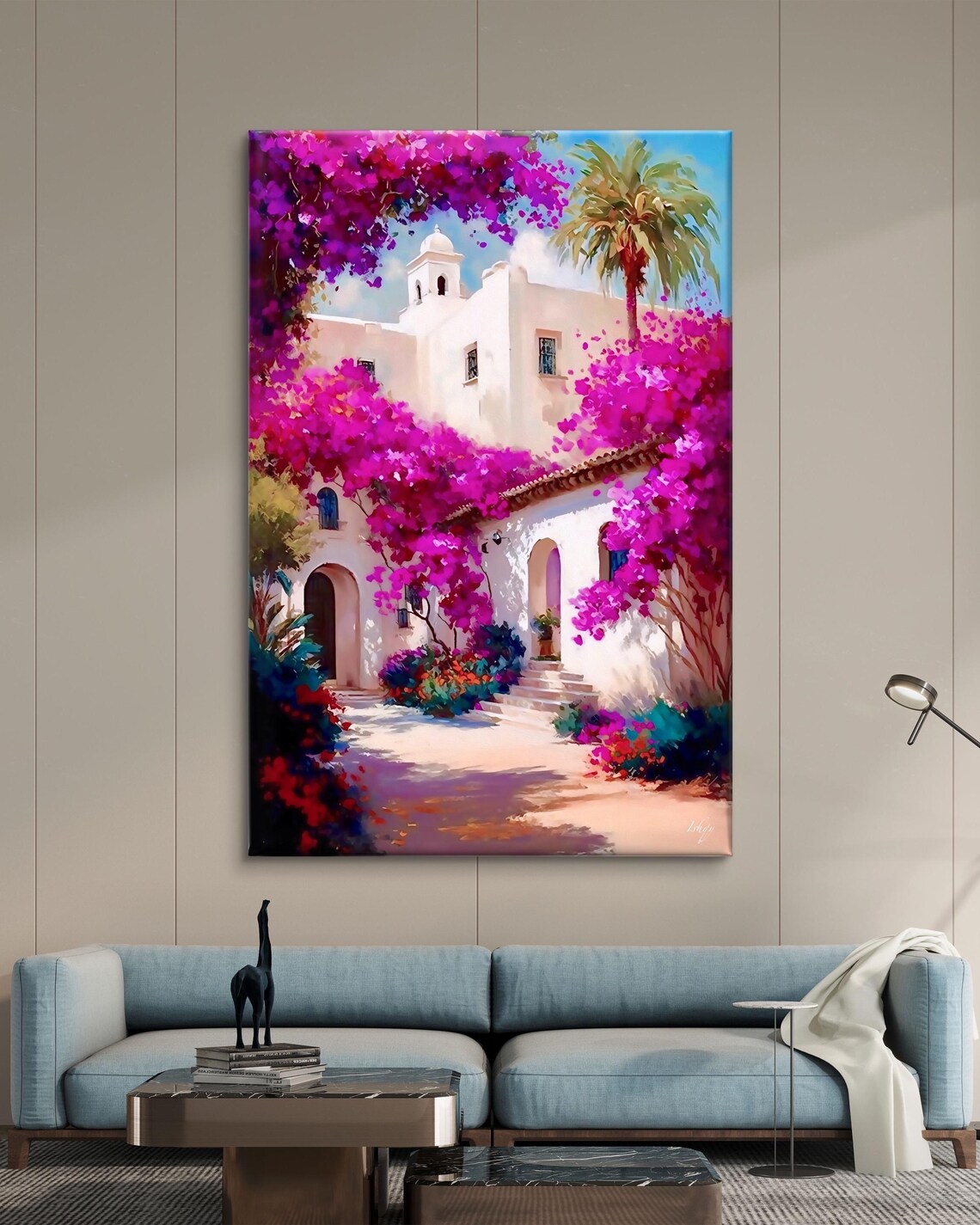 Hacienda Bougainvillea Art Print, Mexican Decor - Image 4