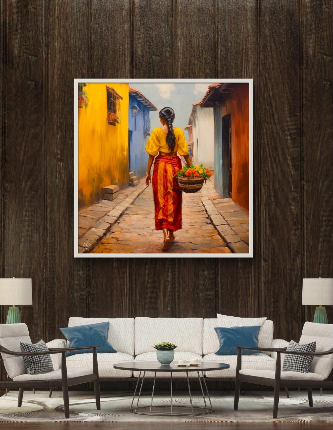 Colombian Woman Art Framed Jardin Colombia Print Vibrant Wall Decor Cultural Colombian Art Living Room Art Colorful Travel Print - Image 4