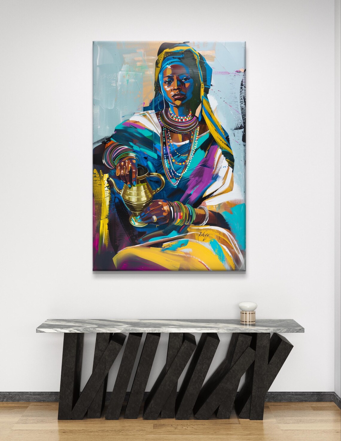 Ethiopian Woman Habesha Kemis Art Print, Vibrant Decor - Image 7