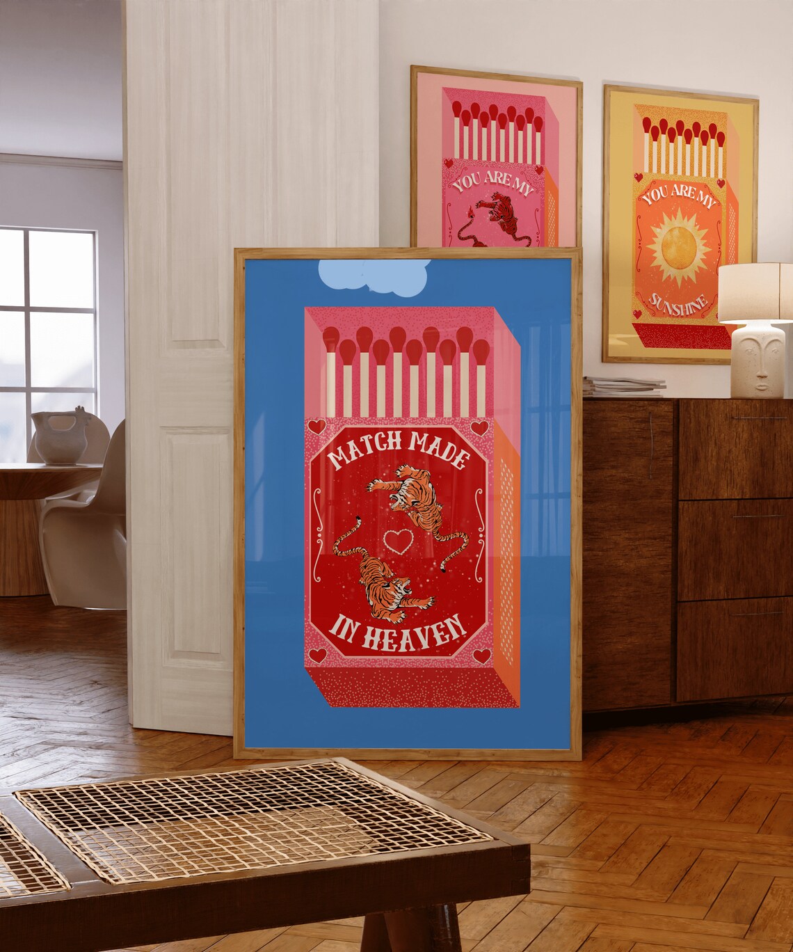 Match Made In Heaven Tiger Vintage Art Print