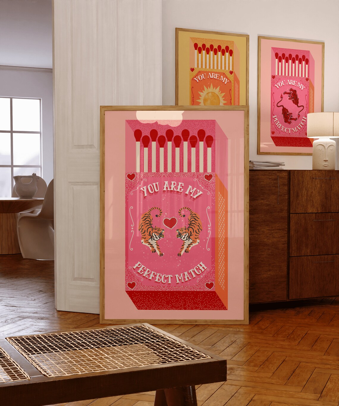 You Are My Perfect Match Tiger Poster, Vintage Retro
