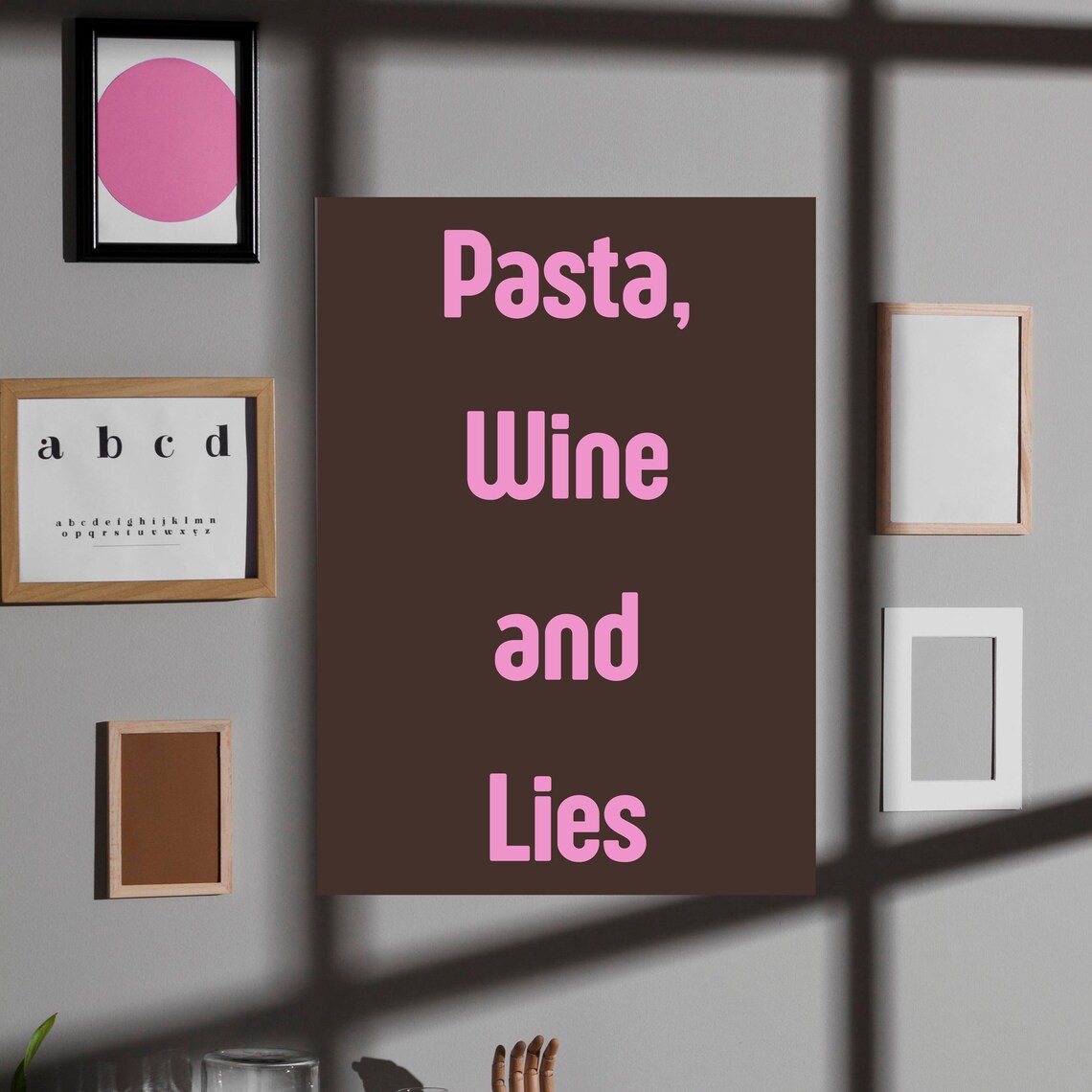 Pasta Wine And Lies, Playful Kitchen Art Print - Image 2