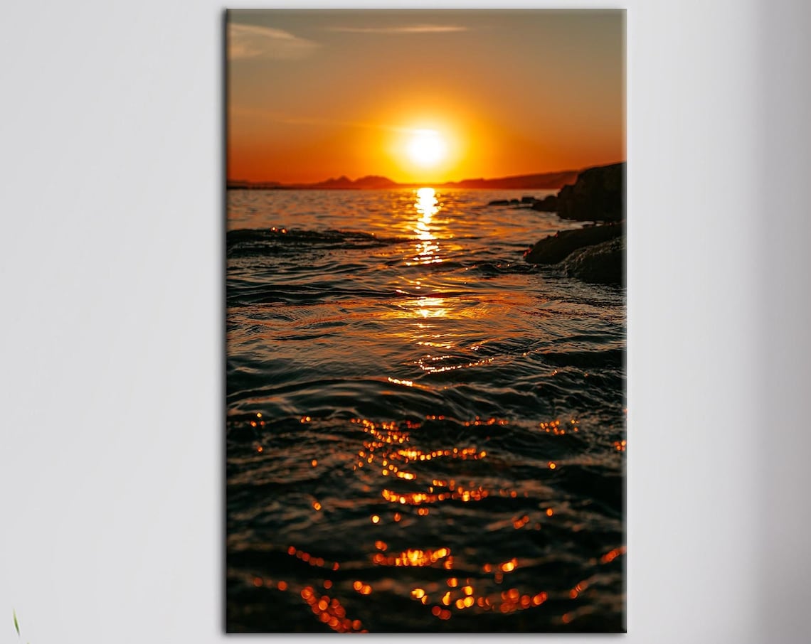Sunset Landscape Poster, Nature Seascape
