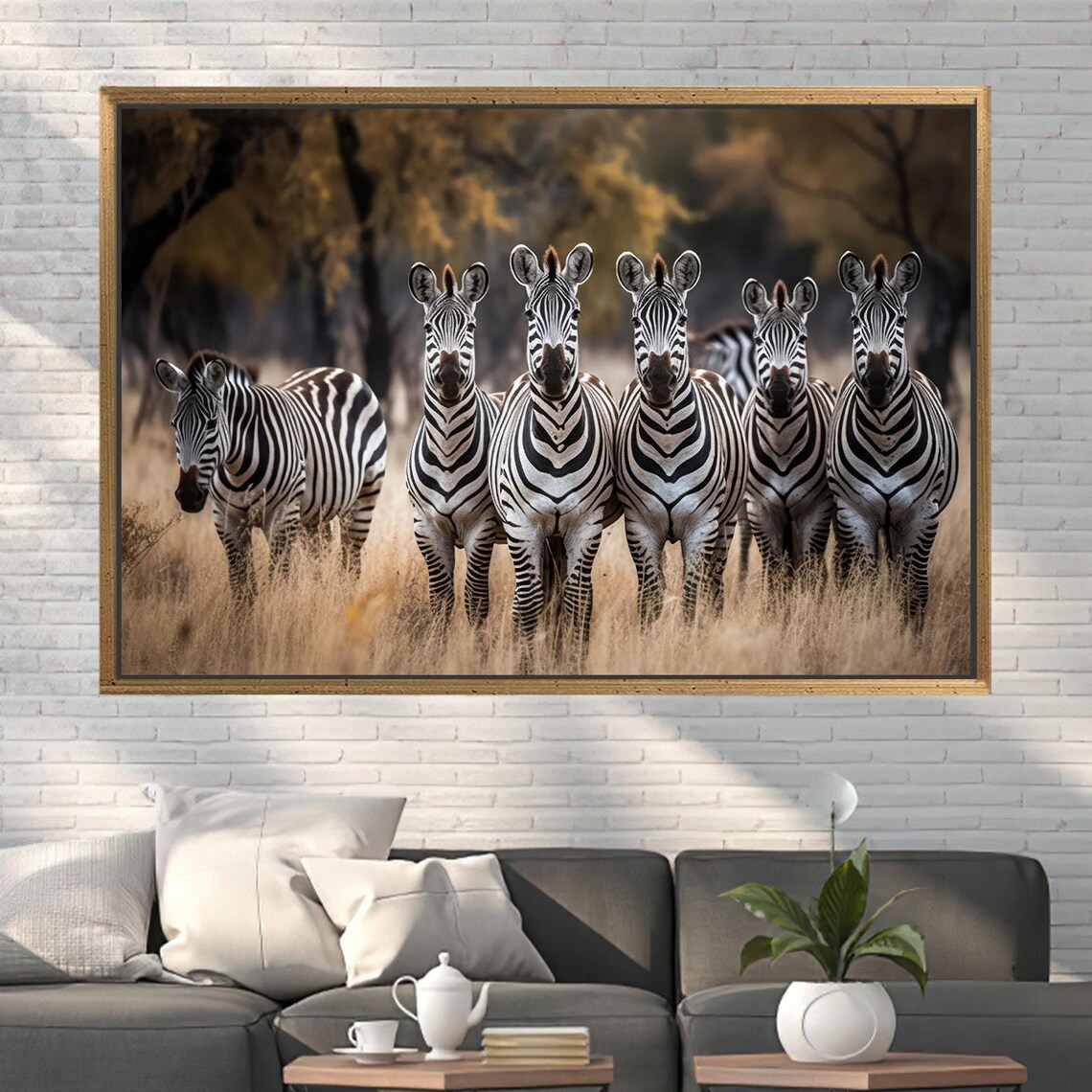 Animal Poster Forest Wall Art Zebra Canvas Decor Gift For Him Wild Home Decoration Minimalist