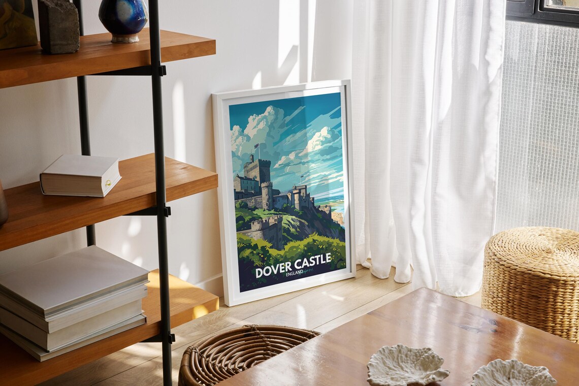 Dover Castle England Travel Poster Clifftop Fortress Coastal View - Image 2