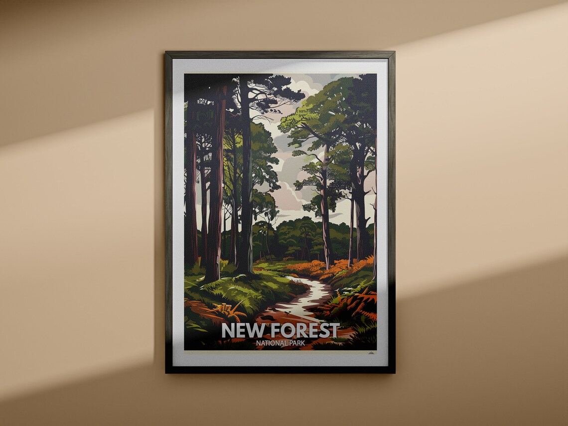 New Forest National Park Pine Woodland Trail Nature Travel Poster - Image 4