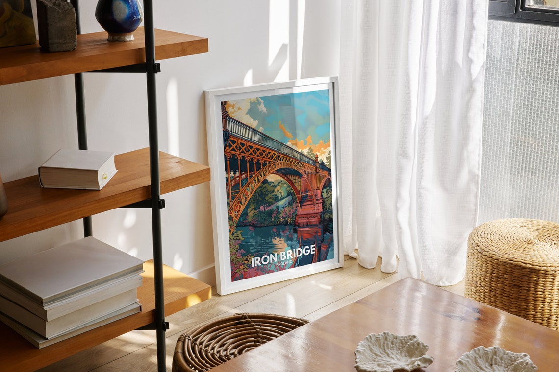 Iron Bridge England Cast Iron Arch Bridge Gorge River Poster - Image 2