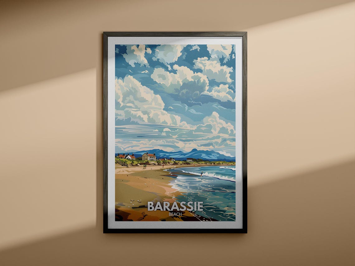 Barassie Beach Print Barassie Beach Poster Barassie Travel Poster Barassie Wall Art Print United Kingdom Beach Art Uk Natural Prints - Image 4