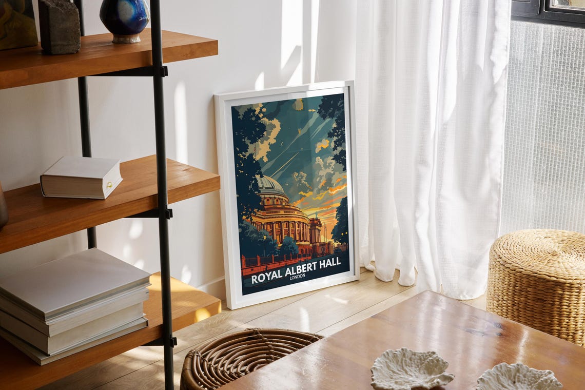 Royal Albert Hall London Iconic Dome Sunset Concert Venue Poster - Image 2