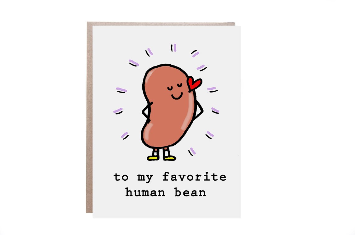 To My Favorite Human Bean Cute Love Pun Greeting Card Poster