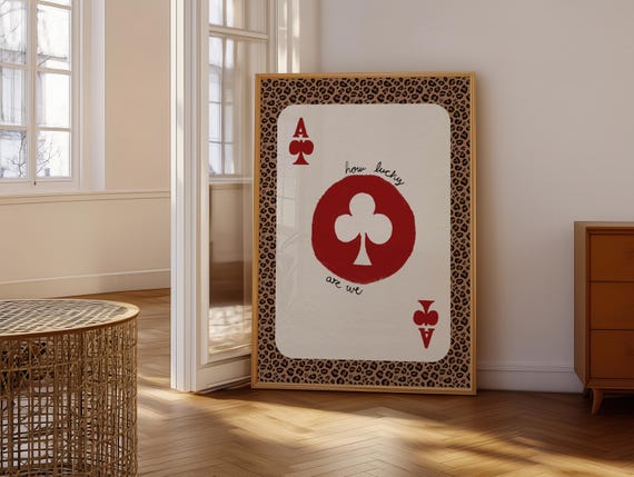How Lucky Are We Bold Leapord Print Inspired Wall Art Instant