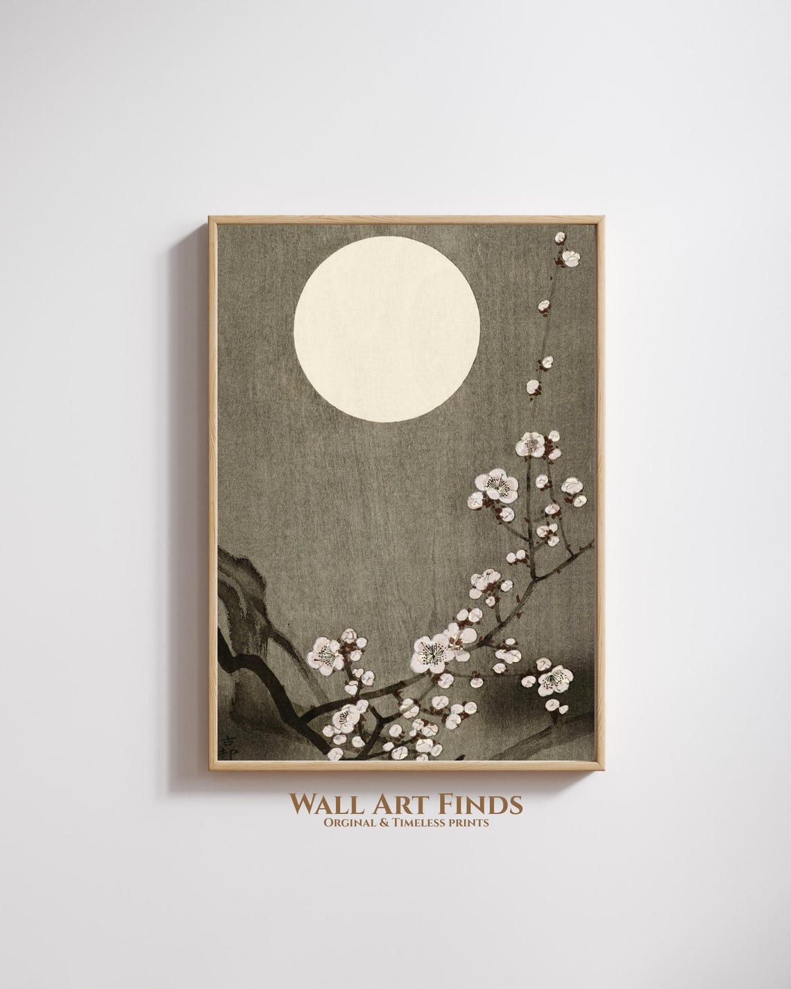 Plum Blossom Under Full Moon Ohara Koson Japanese Art Poster