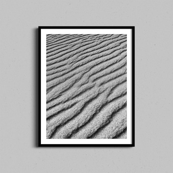 Beach Sand Wall Art Abstract Fine Photography Texture Artwork Black White Photo Print Coastal Home Decor Minimalistic Photograph