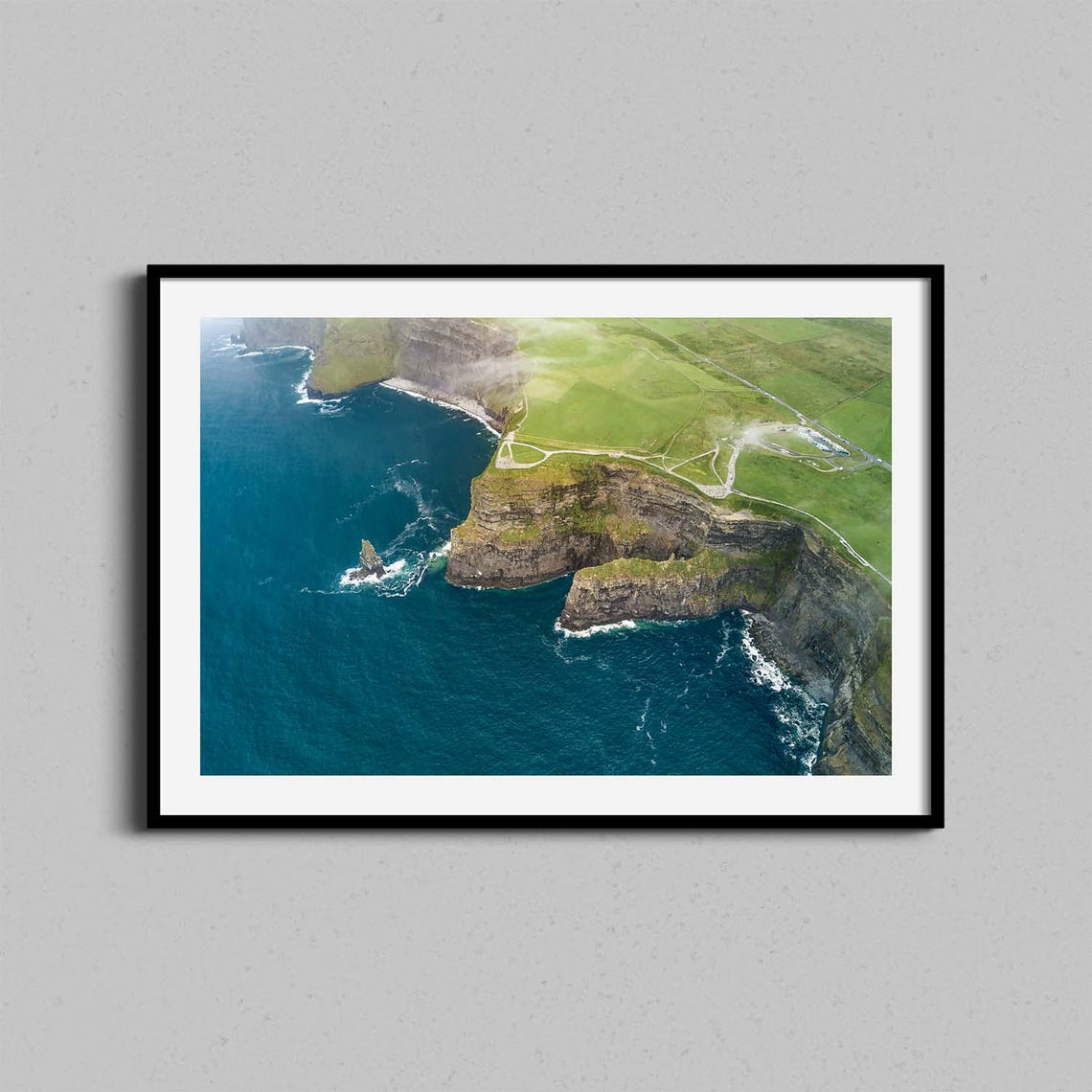 Cliffs Of Moher Ireland Aerial Coastal Atlantic Photography Poster