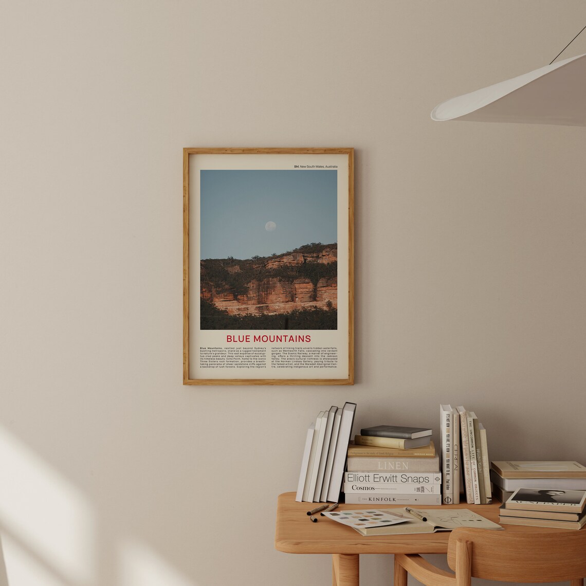 Blue Mountains Sandstone Cliffs Moon New South Wales Photo Poster - Image 2