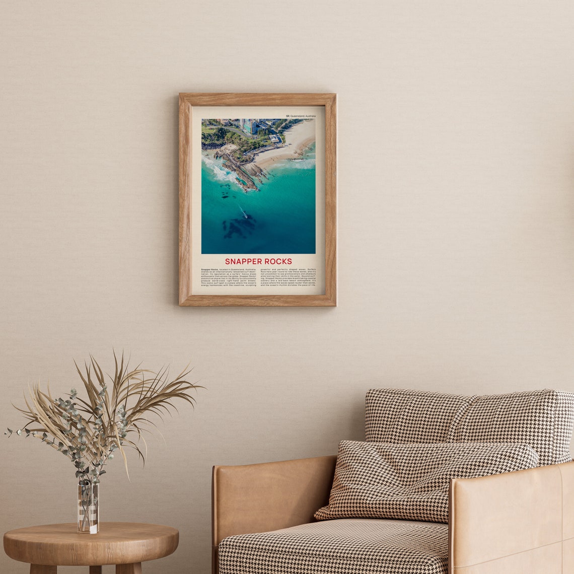 Snapper Rocks Surf Coast Turquoise Aerial Beach Scene Film Poster - Image 3