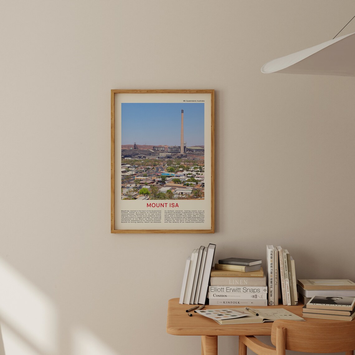 Mount Isa Mines Smokestack Over Outback Town Film Travel Poster - Image 2