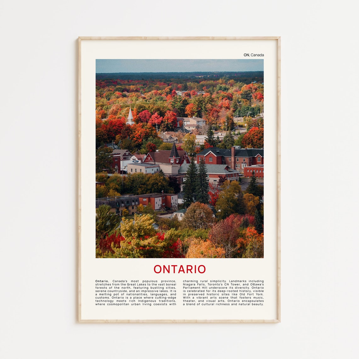 Ontario Canada Autumn Foliage Town Fall Colors Travel Poster