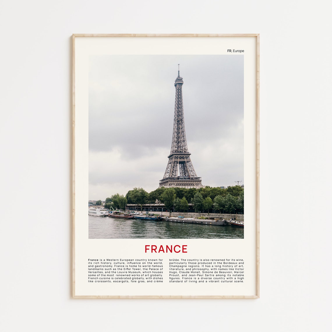 France Eiffel Tower River Seine Paris Film Photography Poster