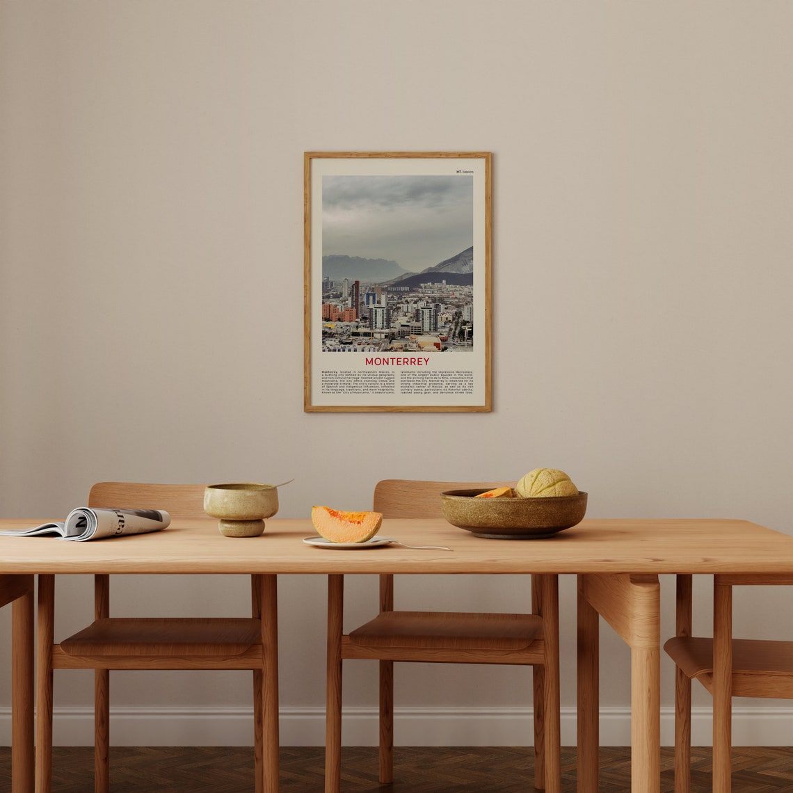 Monterrey Mexico City Mountains Skyline Film Photo Travel Poster - Image 4