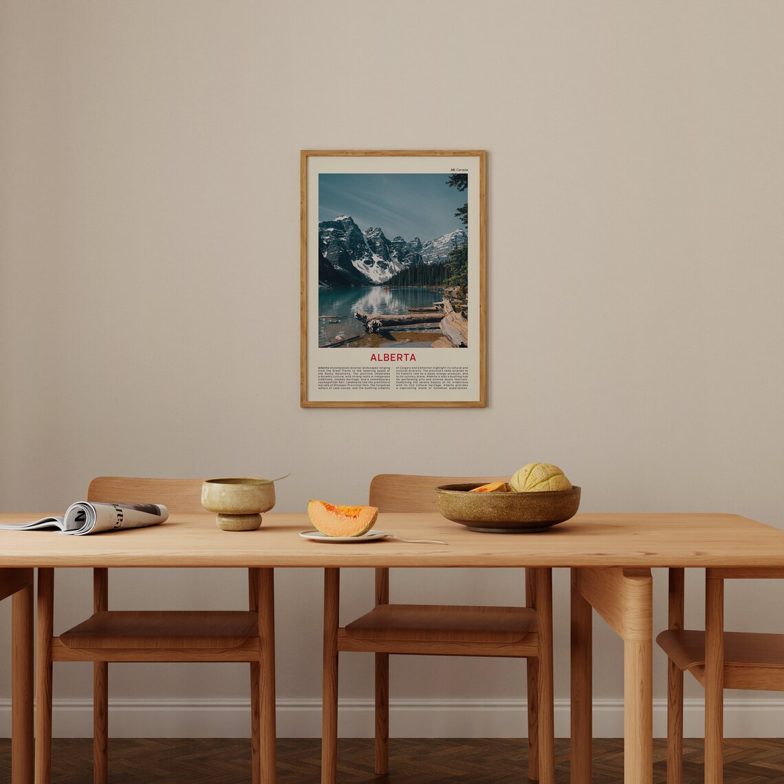Alberta Rocky Mountains Snowy Lake Film Photography Travel Poster - Image 4
