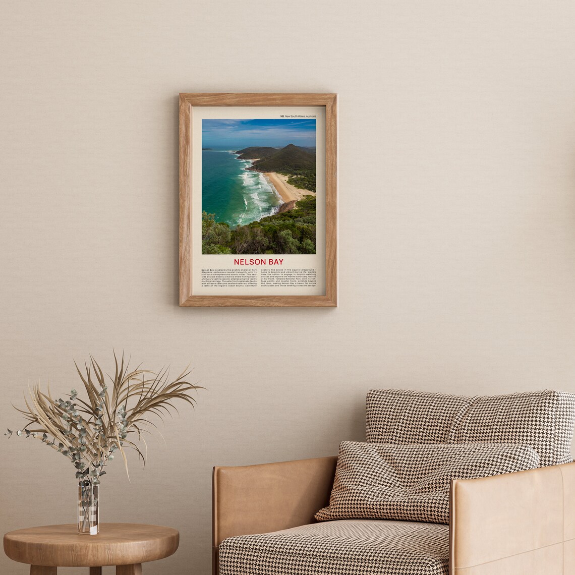 Nelson Bay Surf Coastline Aerial New South Wales Travel Poster - Image 3