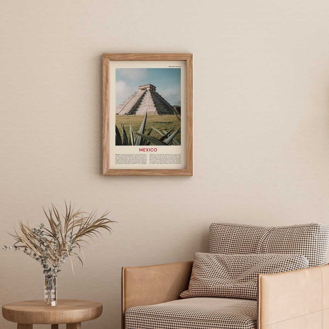 Chichen Itza Mayan Pyramid Agave Film Photo Mexico Travel Poster - Image 3