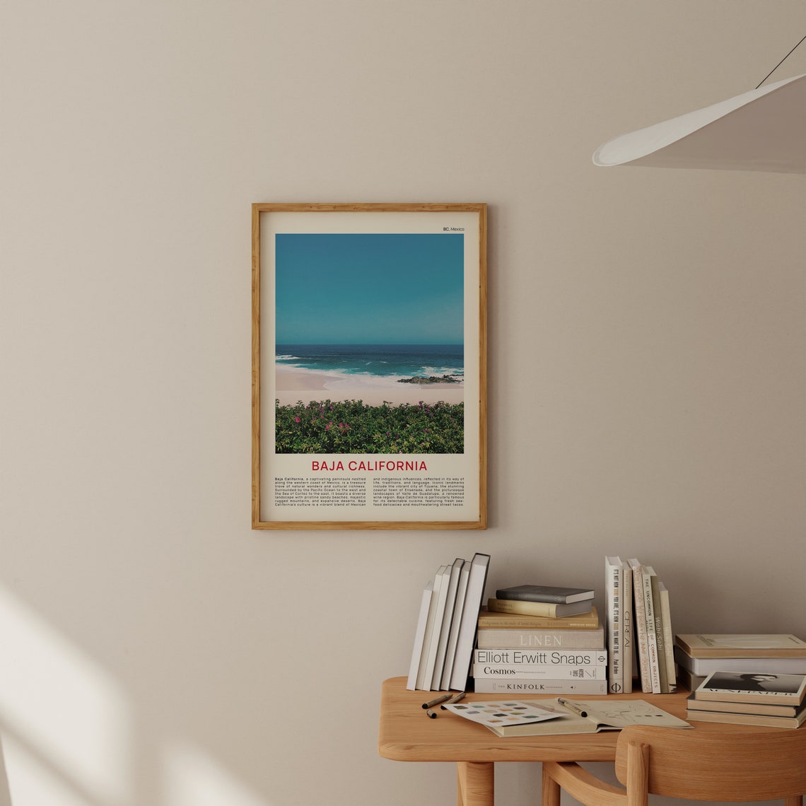 Baja California Mexico Sandy Beach Waves Flowers Photo Poster - Image 2