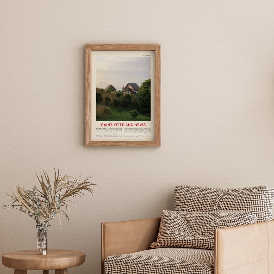 Saint Kitts and Nevis Colonial Cottages Caribbean Island Poster - Image 3