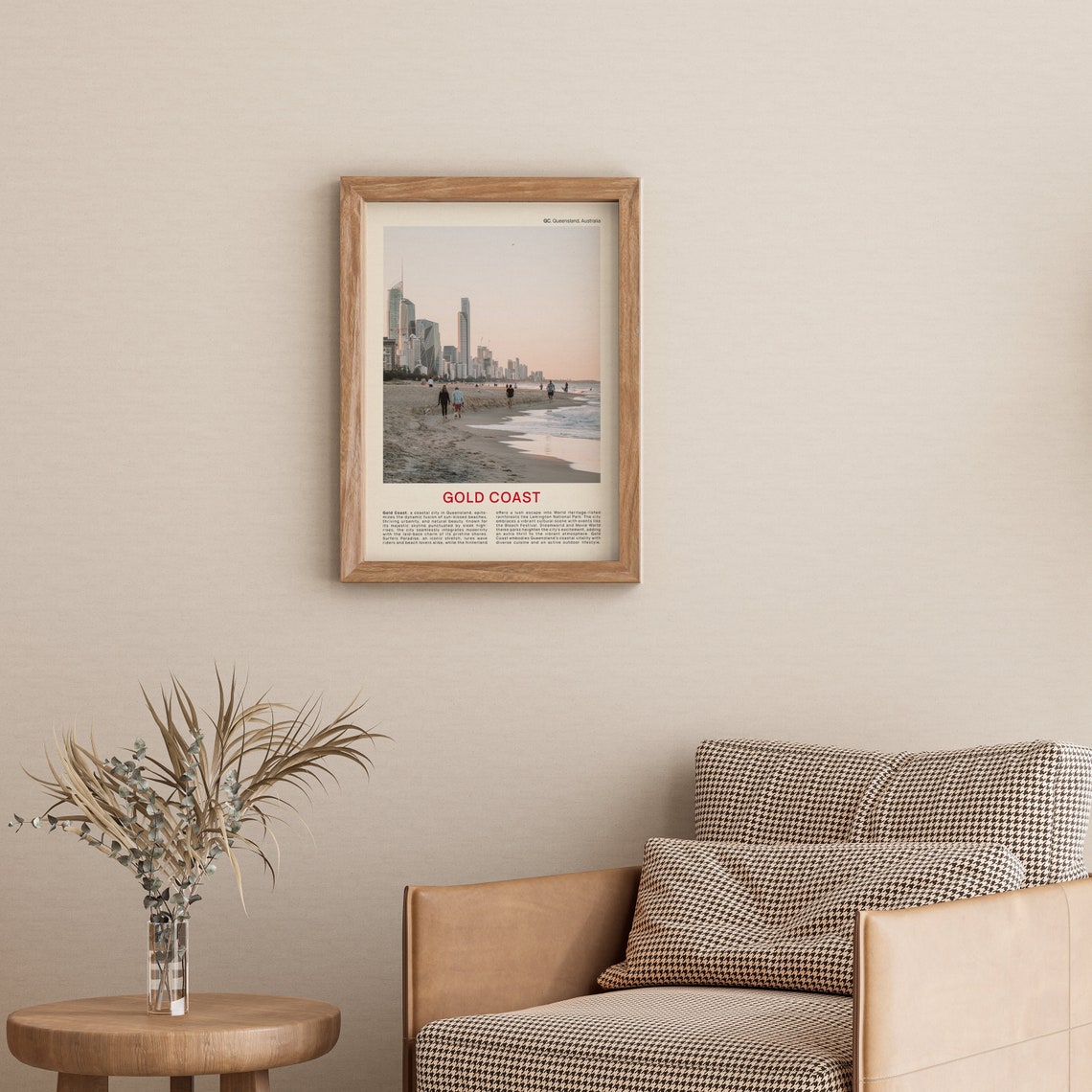 Gold Coast Beach Skyline and Surfers Paradise Shore Travel Poster - Image 3