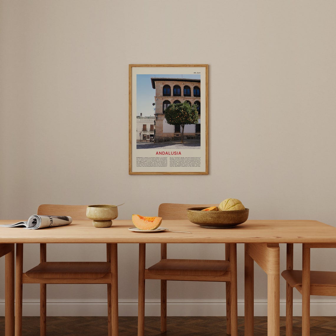 Andalusia Spain Historic Stone Building Orange Tree Photo Poster - Image 4