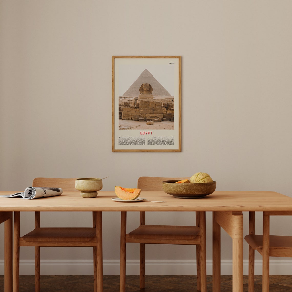 Great Sphinx Before The Pyramid Of Giza Egypt Landmark Travel Poster - Image 4