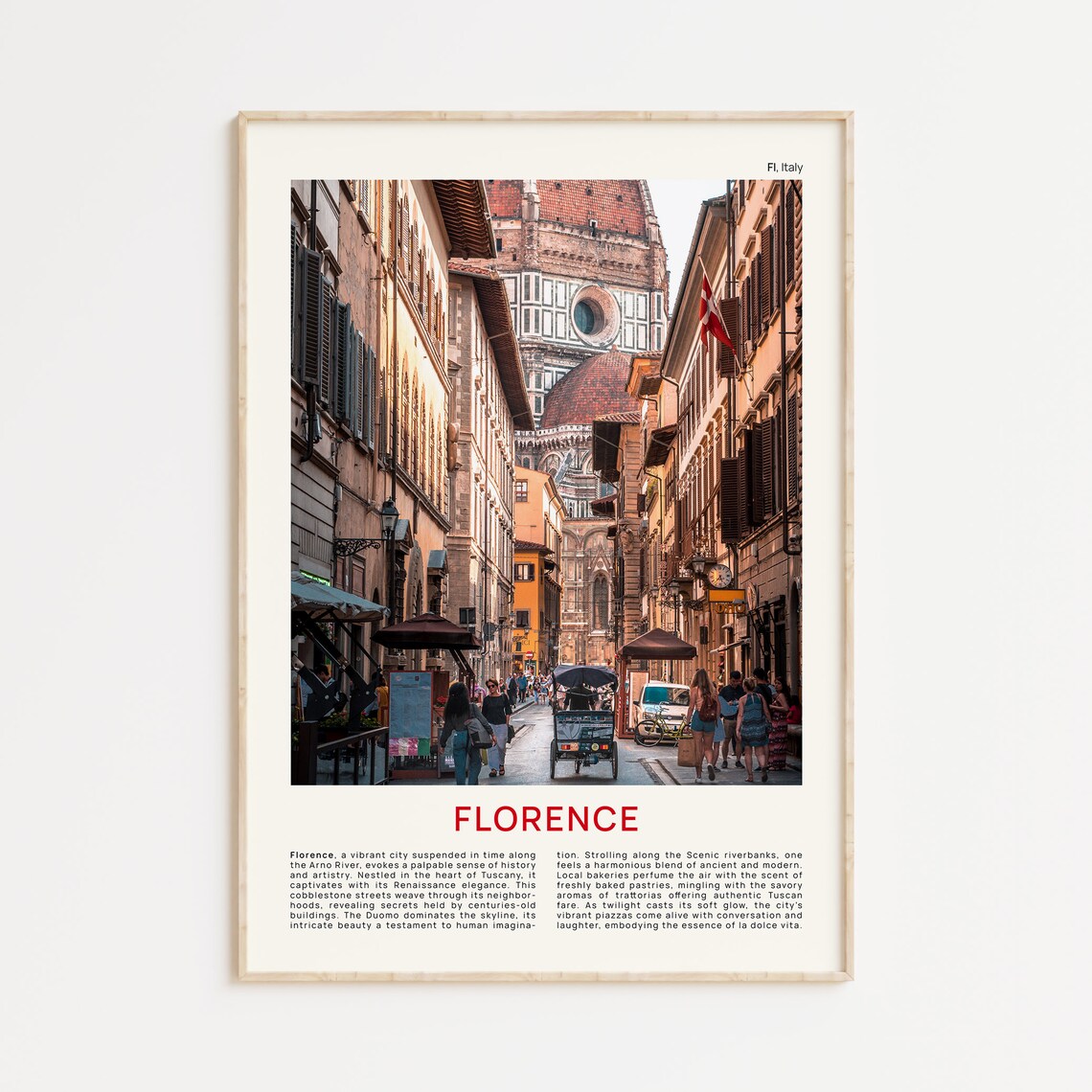 Florence Duomo Cathedral Street Scene Italy Film Photography Poster