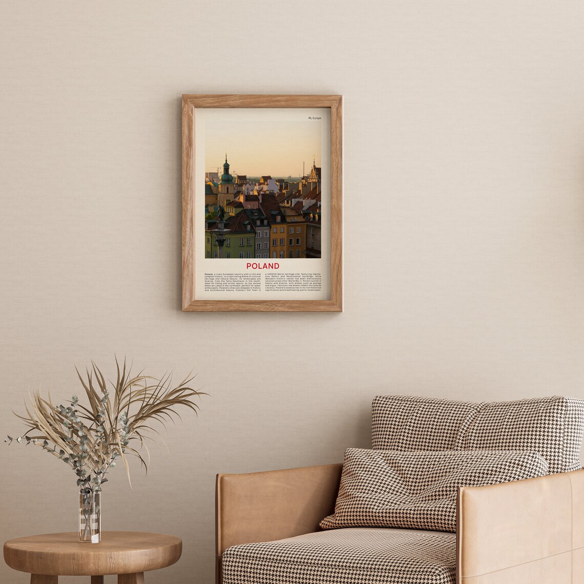 Poland Warsaw Old Town Rooftops Sunset Film Photo Travel Poster - Image 3