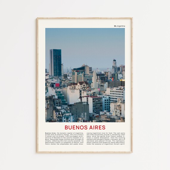 Buenos Aires Argentina City Rooftops Skyline Dusk Film Poster
