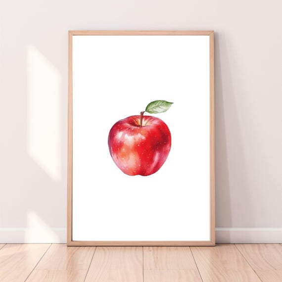 Apple Wall Art Apple Poster Fruit Wall Art Kitchen Decor Kitchen Wall Art Home Decor Fruit Paint Food Print Food Wall Art