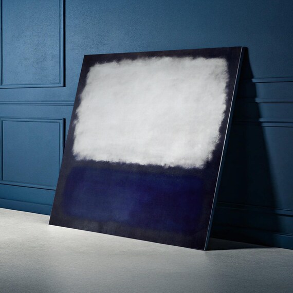 Mark Rothko Color Block Canvas Minimalist Blue And White Wall Art Modern Contemporary Home Decoration Large Print