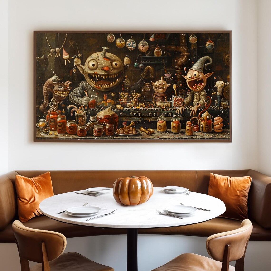 Toothy Goblin Candy Factory With Whimsical Monster Confectioners Poster - Image 4