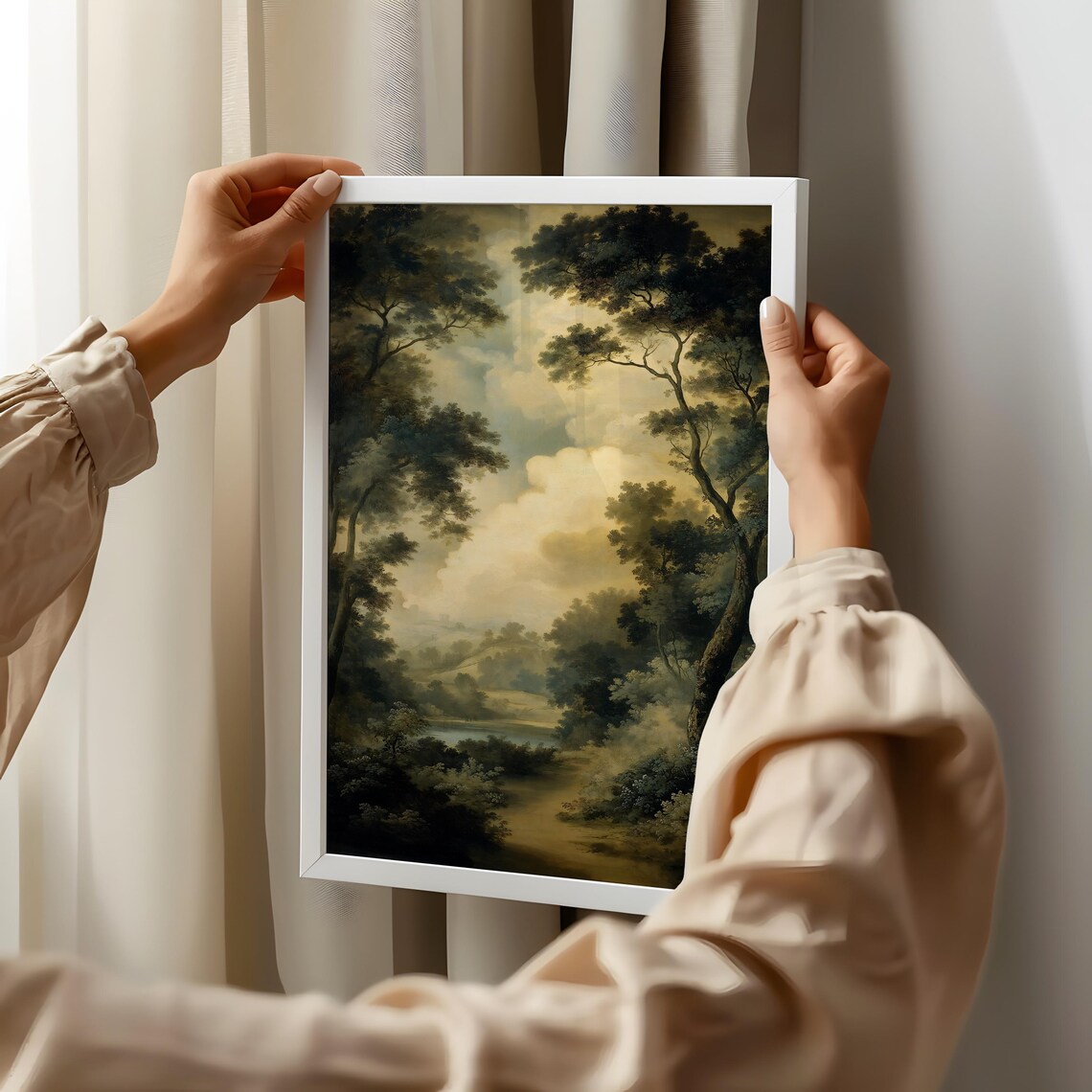 Vintage Forest Landscape Art Print, Mid-Century - Image 3