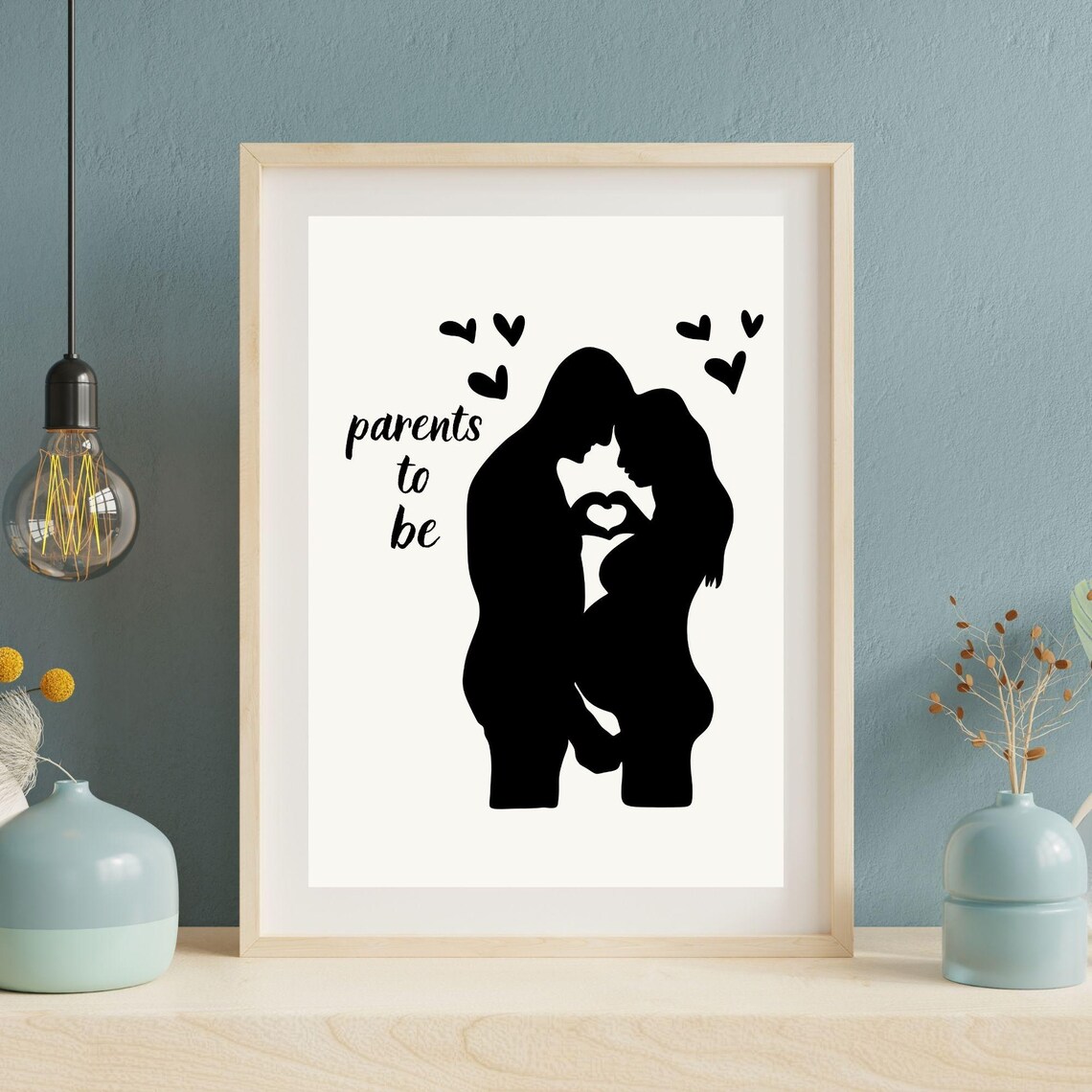 Parents To Be Minimalist Romantic Art Print - Image 4