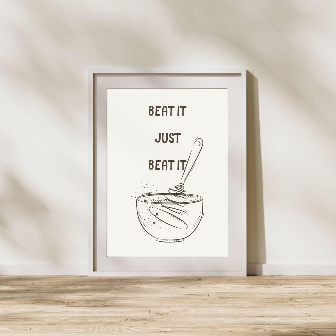 Beat It Just Beat It Fun Kitchen Wall Art Cute Wall Poster Aesthetic Kitchen Decor Minimalist Wall Decor - Image 2