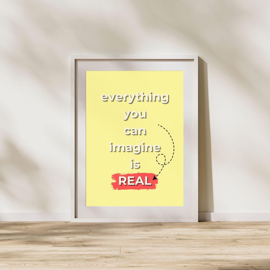 Everything You Can Imagine Is Real Bold Yellow Motivational Poster - Image 4