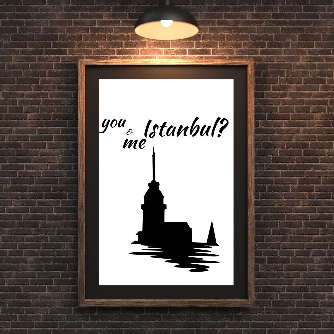 You And Me Istanbul Romantic Minimalist Art Print - Image 2