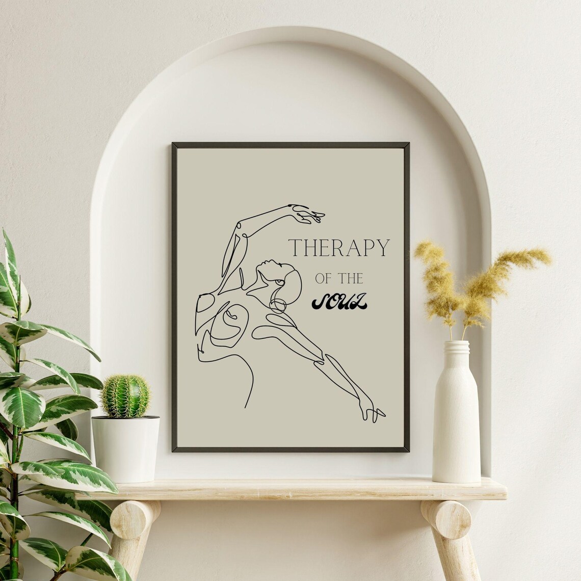 Therapy Of The Soul Minimalist Wall Art With Dancing Woman Dance Lovers Art Woman Art Feminine Wall Poster - Image 3