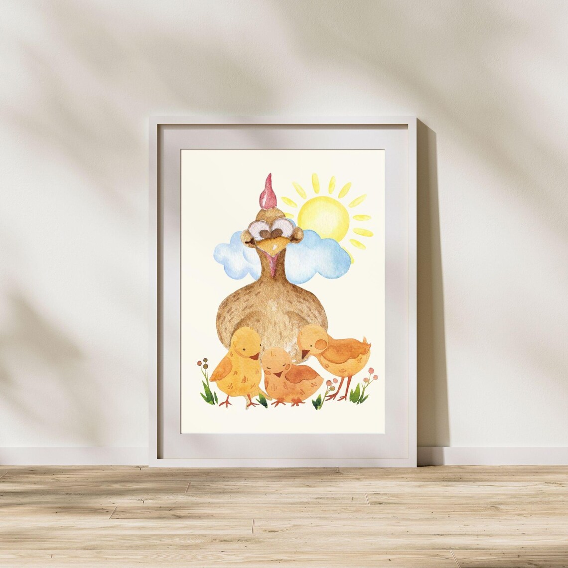 Heartwarming Chicken And Chicks Nursery Art Print - Image 4