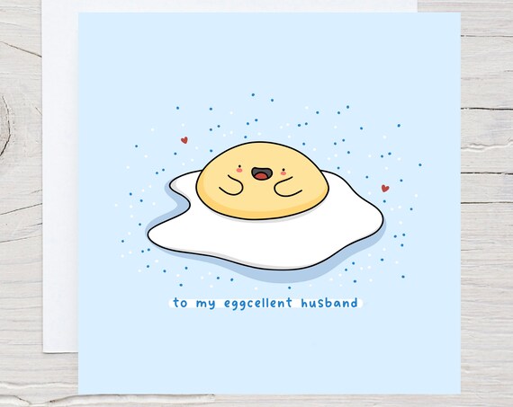 To My Eggcellent Husband Card Husband Birthday Card Funny Birthday Card Best Husband Card