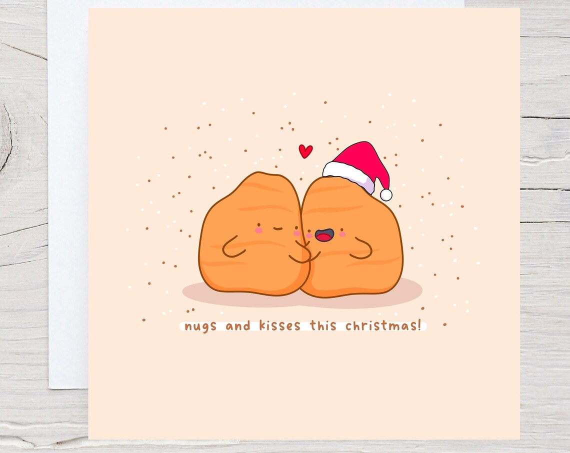 Nugs And Kisses This Christmas Kawaii Nugget Pair Holiday Poster
