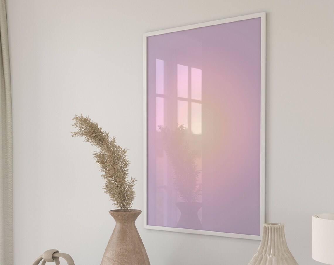 Purple Aura Gradient Dreamy Pink Spiritual Abstract Trendy Room Poster
