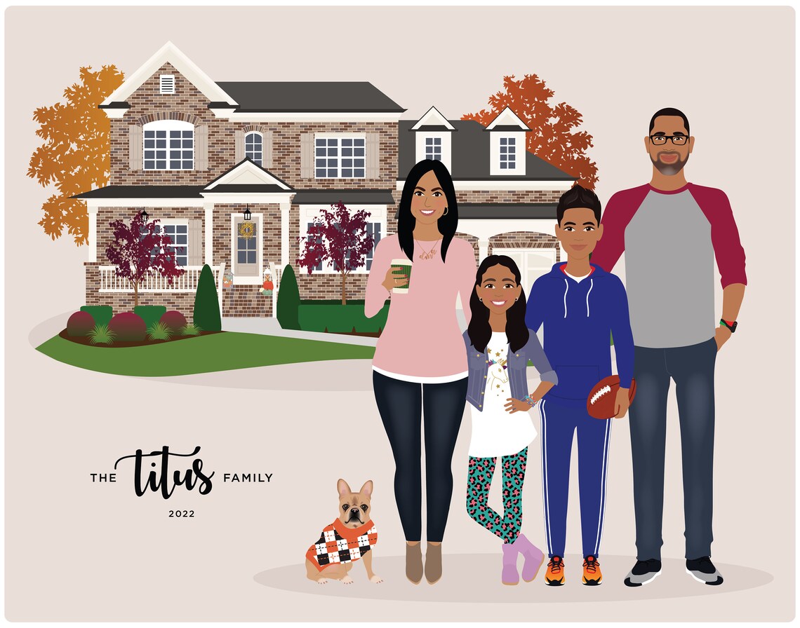 Mother's Day Family Portrait Illustration - Image 3