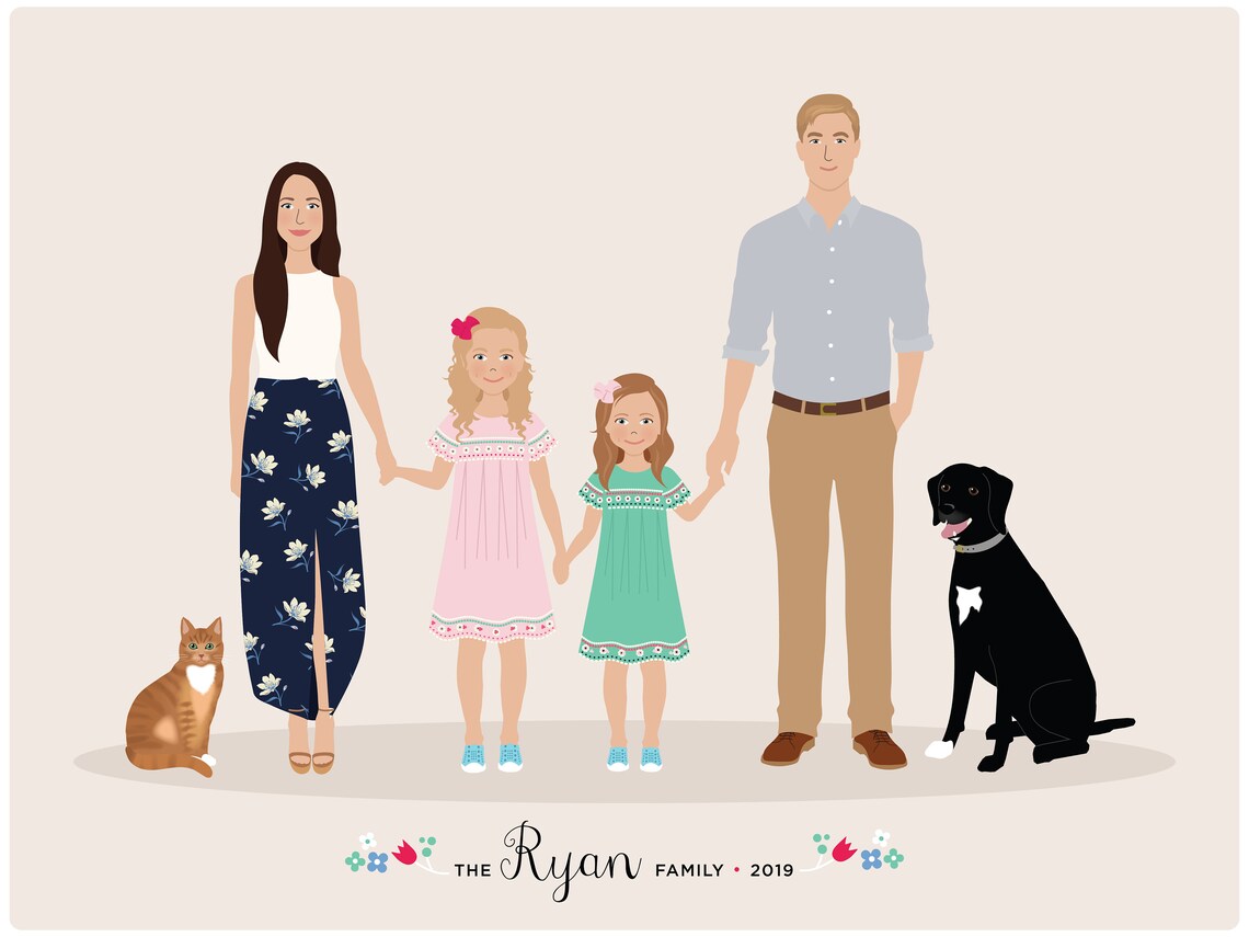 Custom Family Portrait - Personalised Art - Image 5